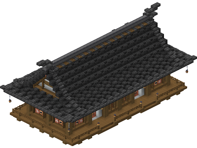 East perspective of Japanese Brewery