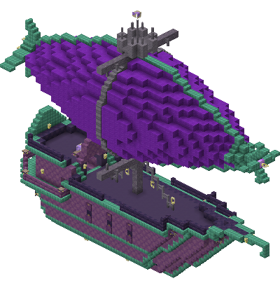 West perspective of Arcane Airship
