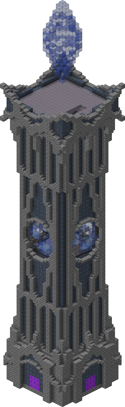 West perspective of Elemental Tower - Water