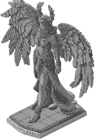 South perspective of angel statue sagamore