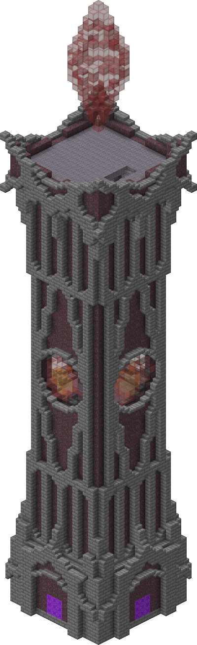 West perspective of Elemental Tower - Fire