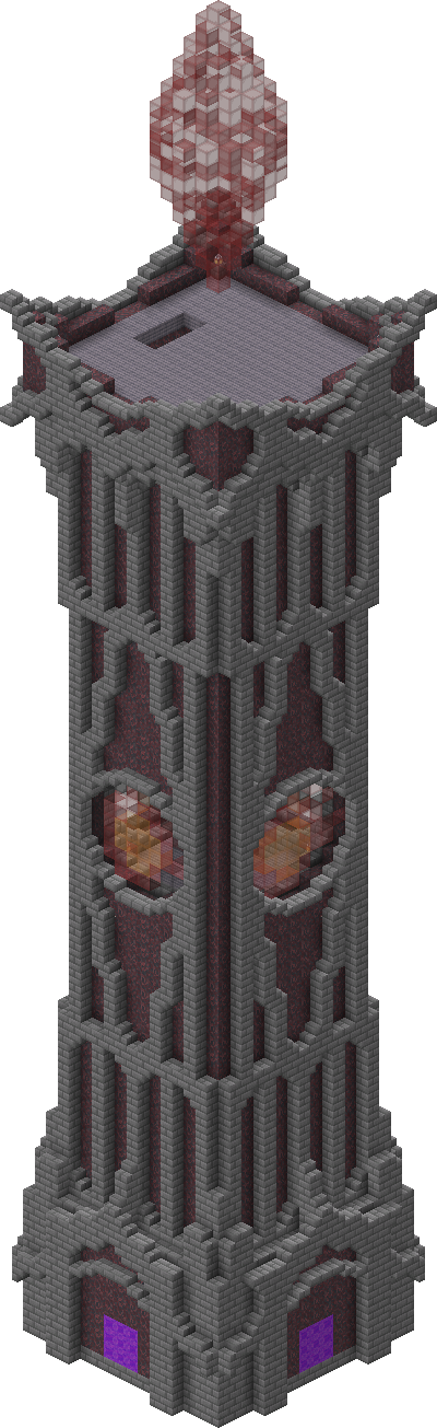 East perspective of Elemental Tower - Fire