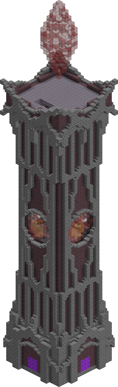 South perspective of Elemental Tower - Fire