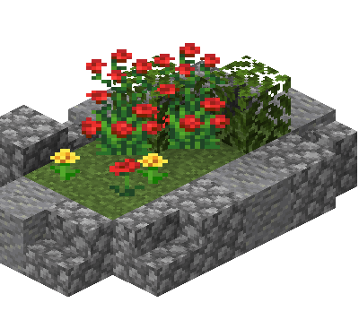 East perspective of flower bed