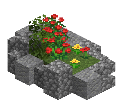 South perspective of flower bed
