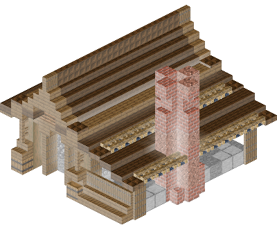 West perspective of Simple Blacksmith