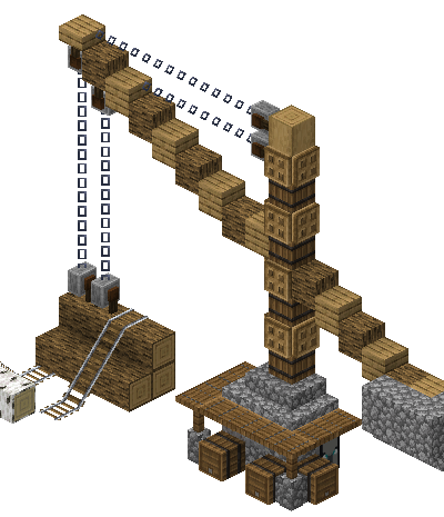West perspective of Wood Crane