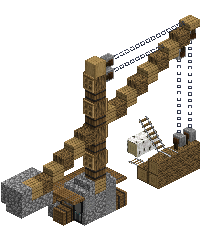 South perspective of Wood Crane