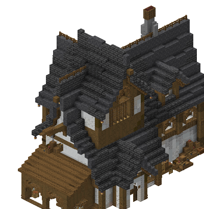 East perspective of medieval house 7 saga