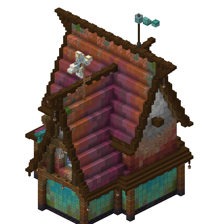 West perspective of medieval house 9 saga