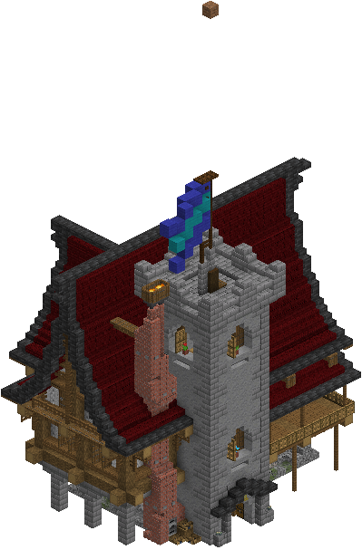 West perspective of medieval house 6 saga