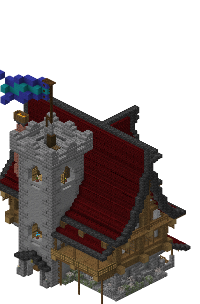 East perspective of medieval house 6 saga