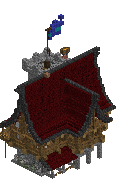 South perspective of medieval house 6 saga