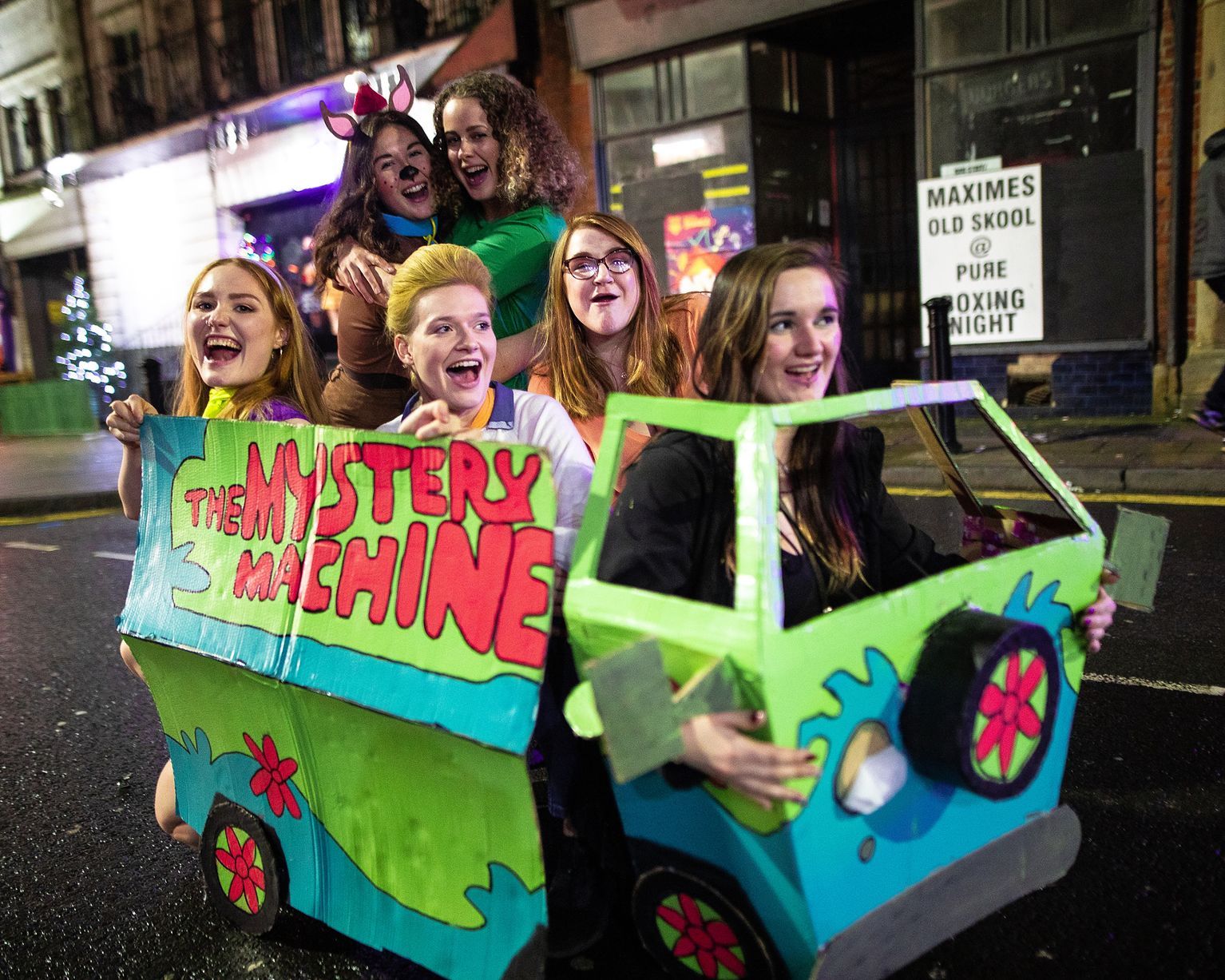 A group of friends pay homage to Scooby Doo on Boxing Day 2018