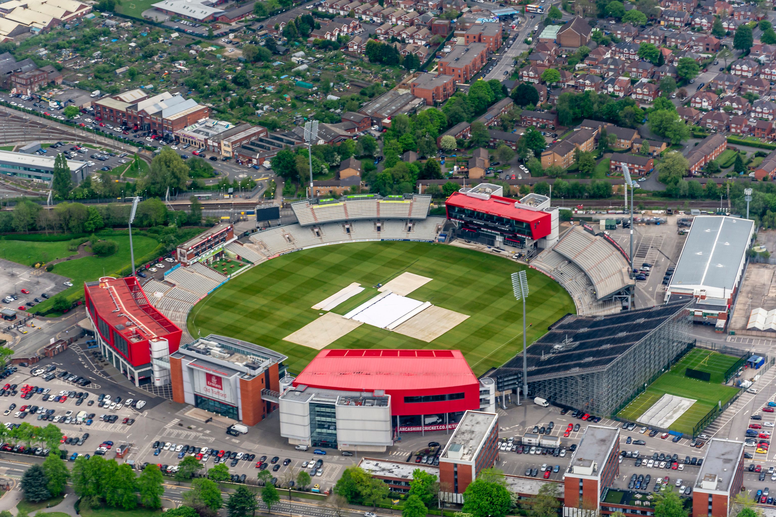The aerial photo of Old Trafford