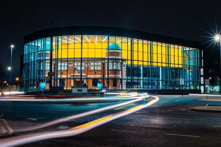 Danum Gallery, Library and Museum lit up at night