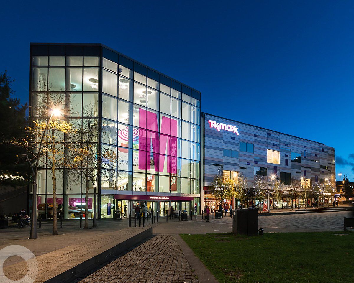 A bright and large shopping center