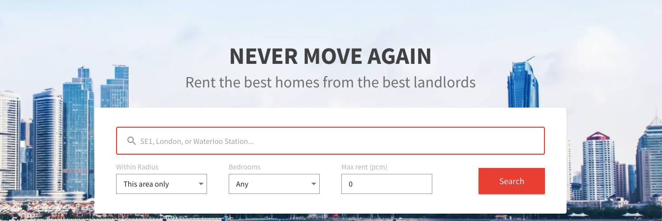 A property search engine with many search options