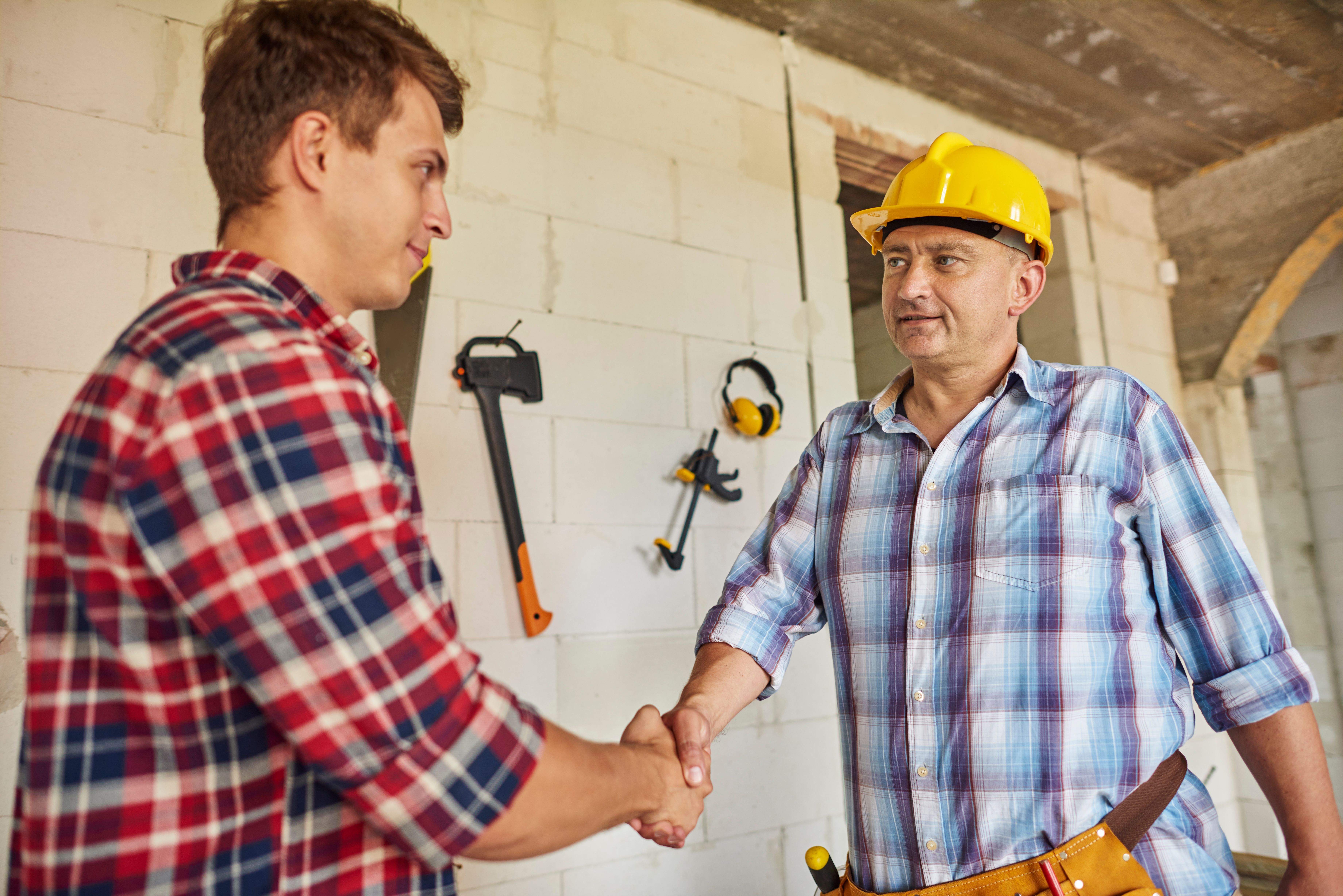 handshaking of two people