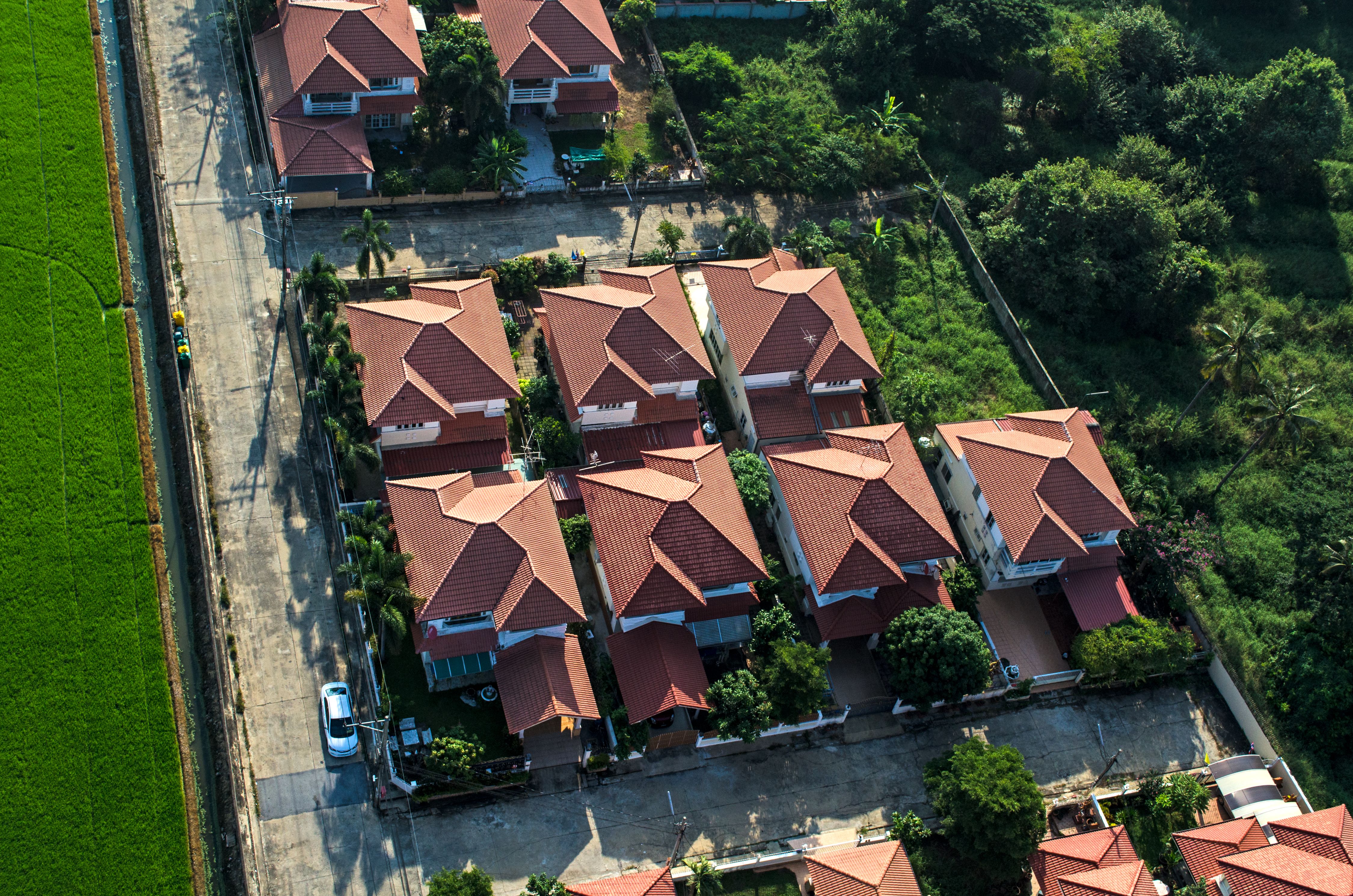 Birdview of residential housing are