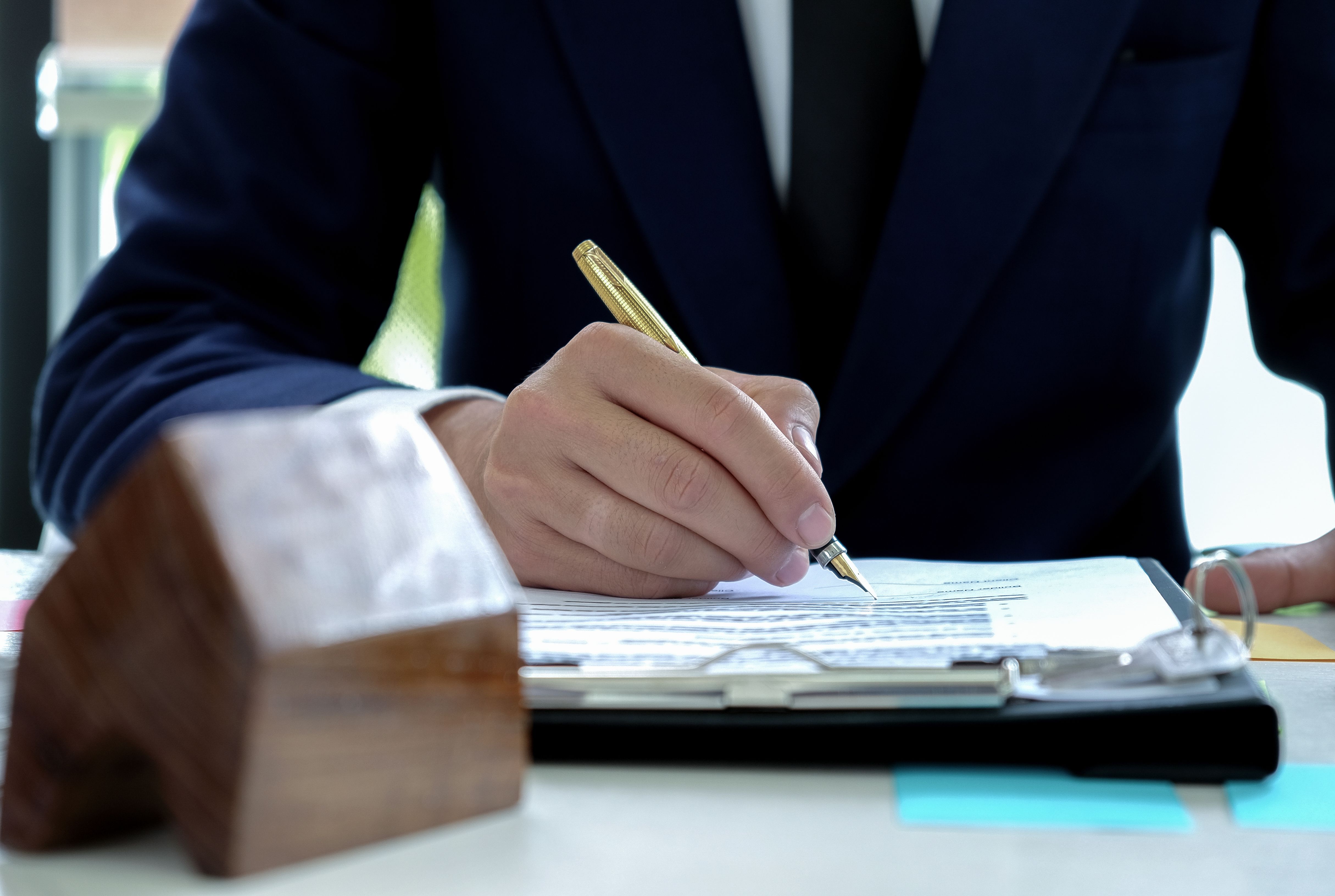 a man filling a form