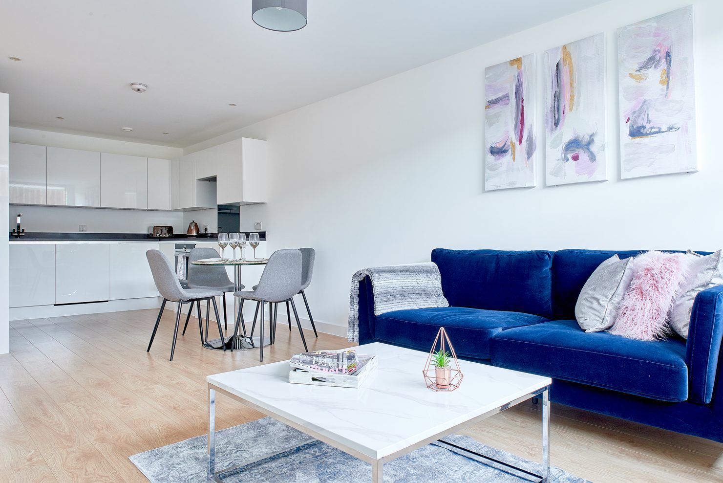 The common area at Vida House, a Build To Rent development in South East London.