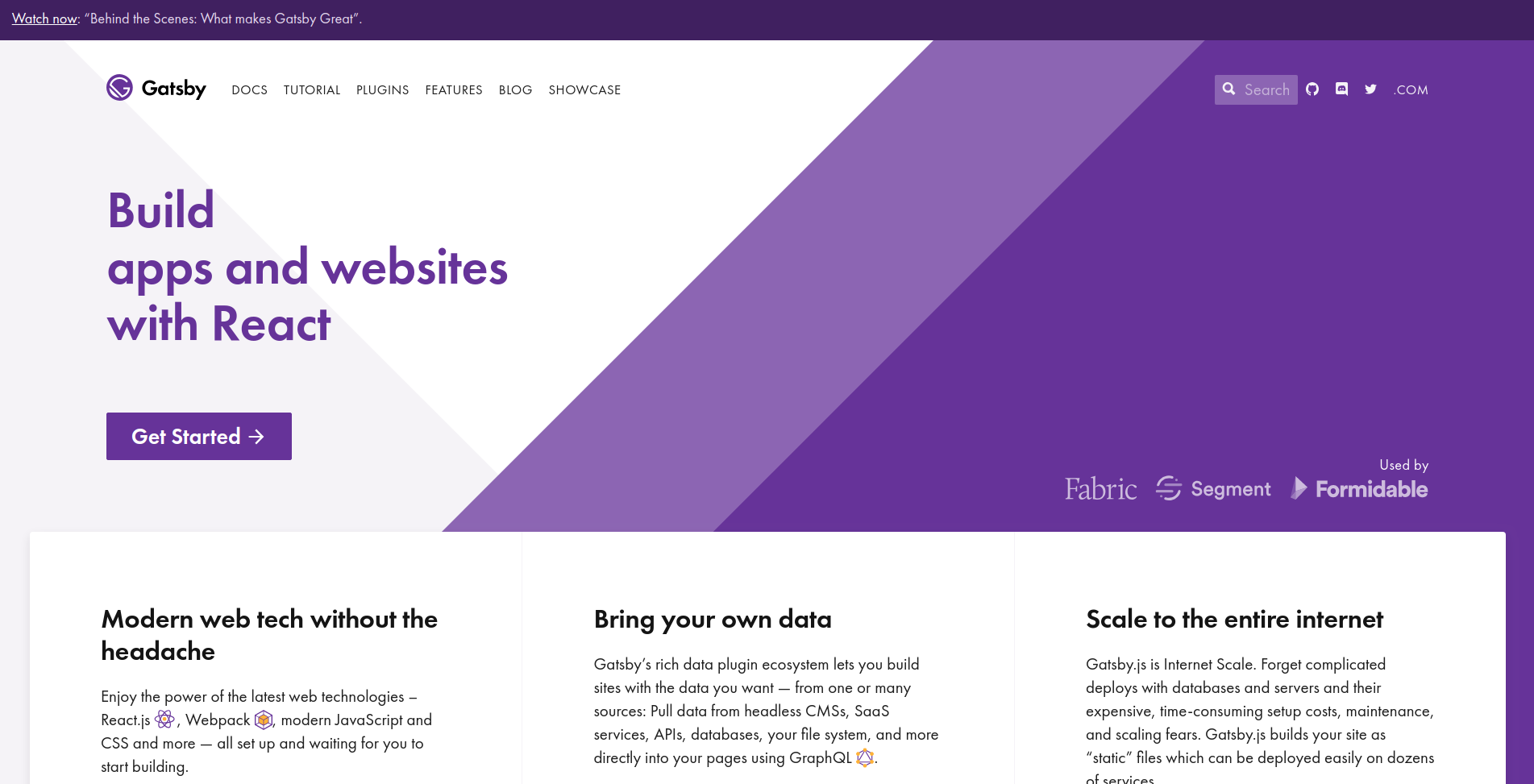 Static site. Gatsby (JAVASCRIPT Framework). Gatsby js landing Templates. Pull data. Static website.