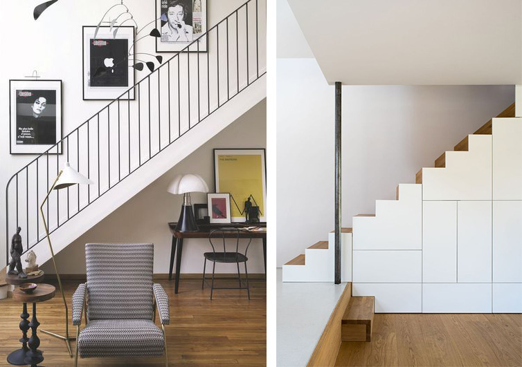 optimiser l'espace sous escalier avec un placard sur mesure ou un bureau