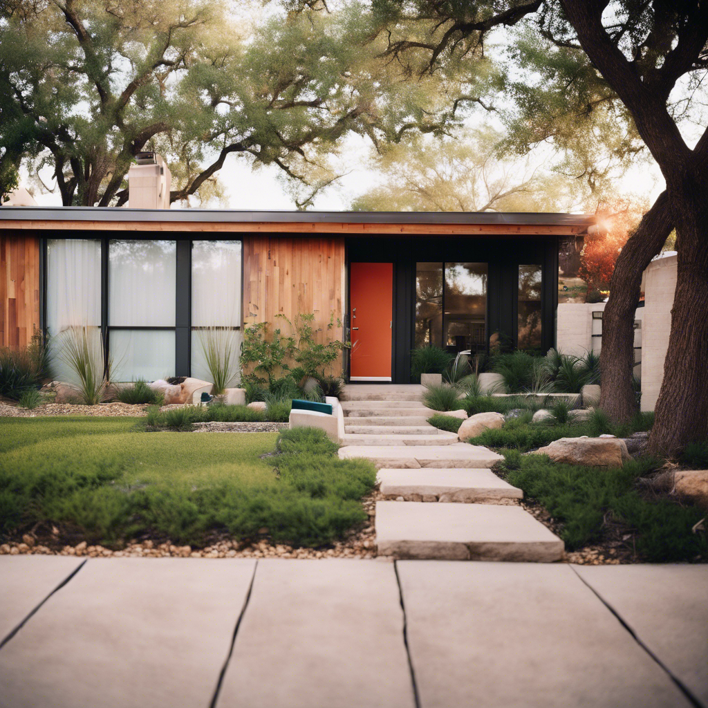 Modern front yard in Austin