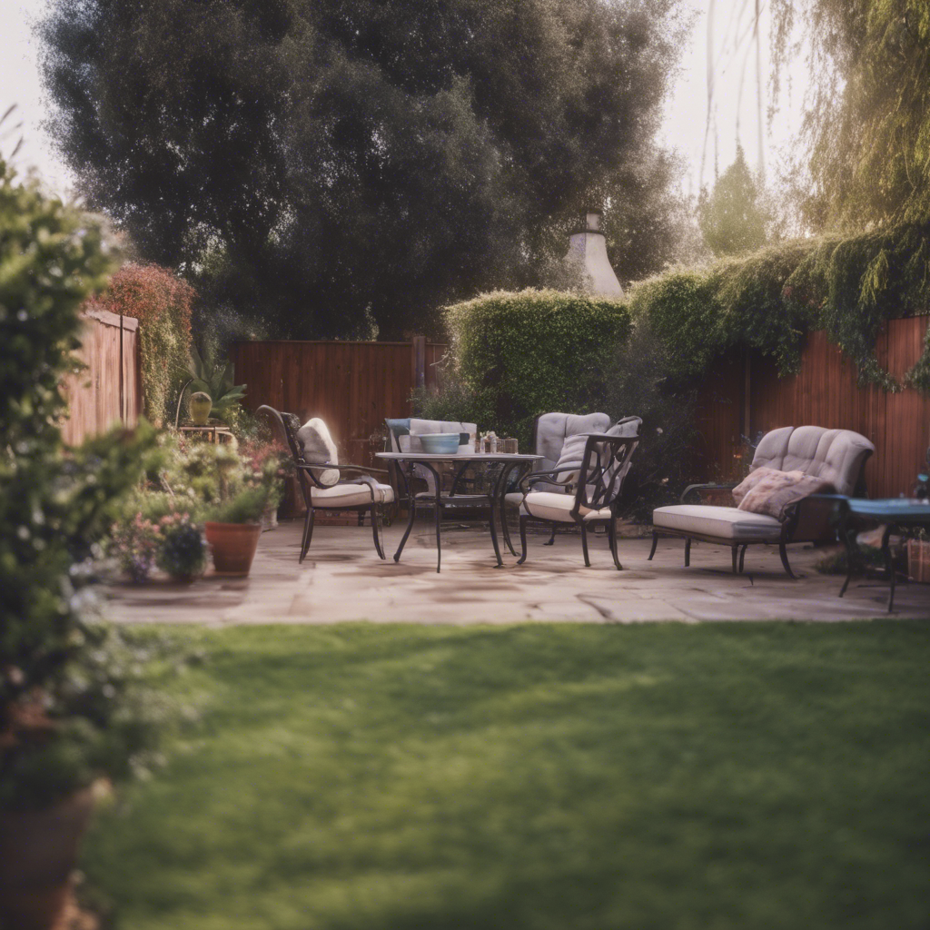 English back yard in Colton