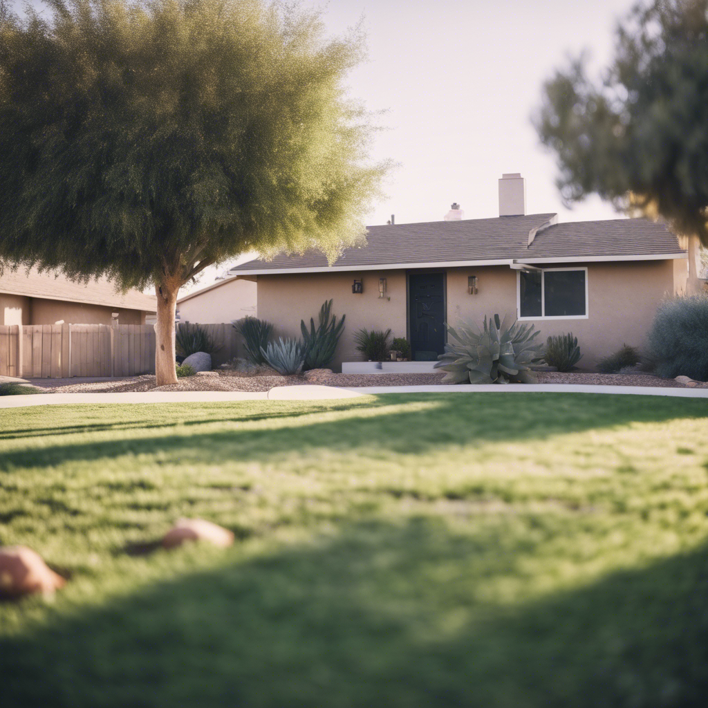 Modern front yard in Colton