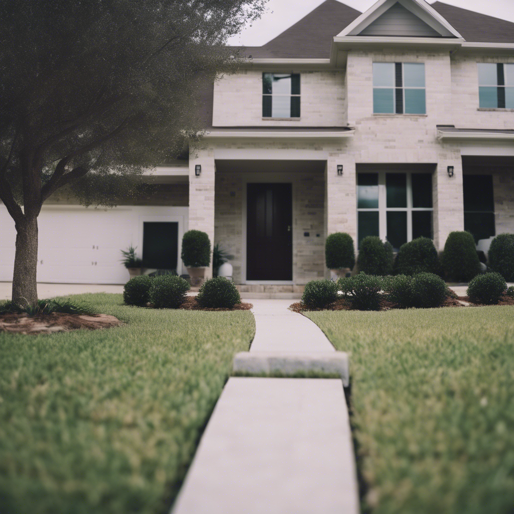 Modern front yard in Conroe