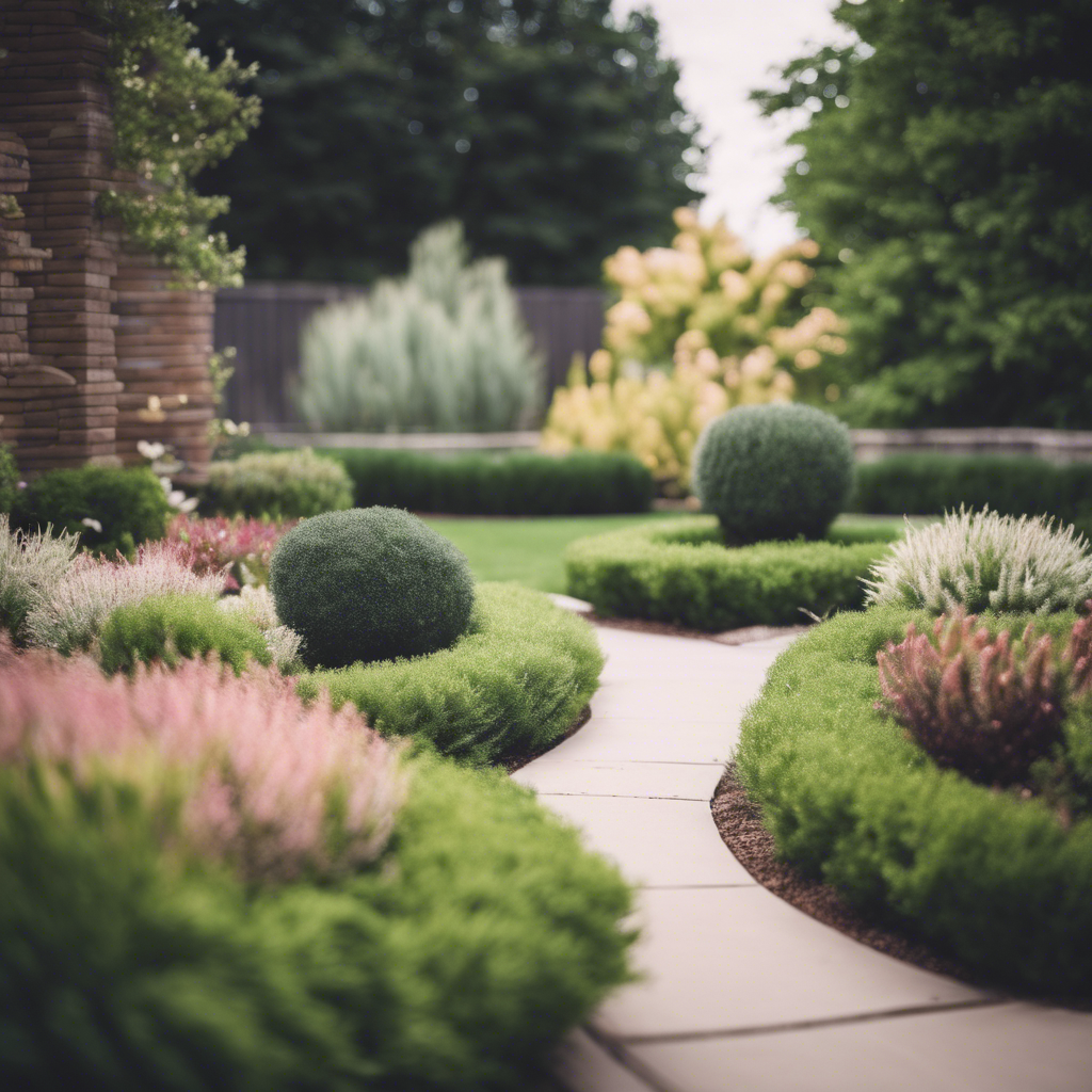 Modern landscape elements in Council Bluffs garden