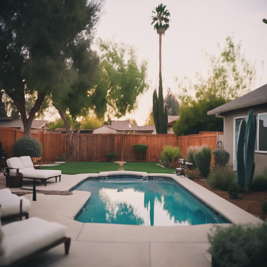 Modern backyard in Covina