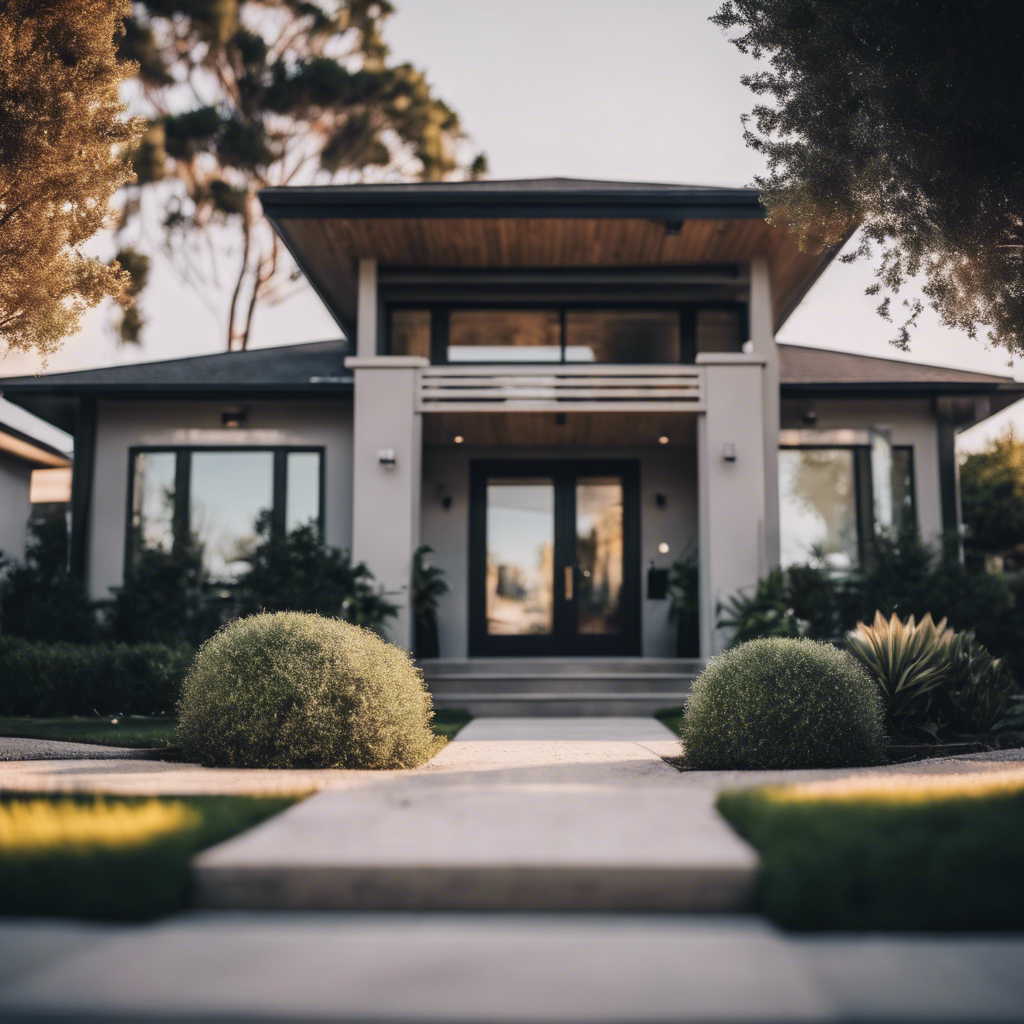 Modern front yard in Cypress