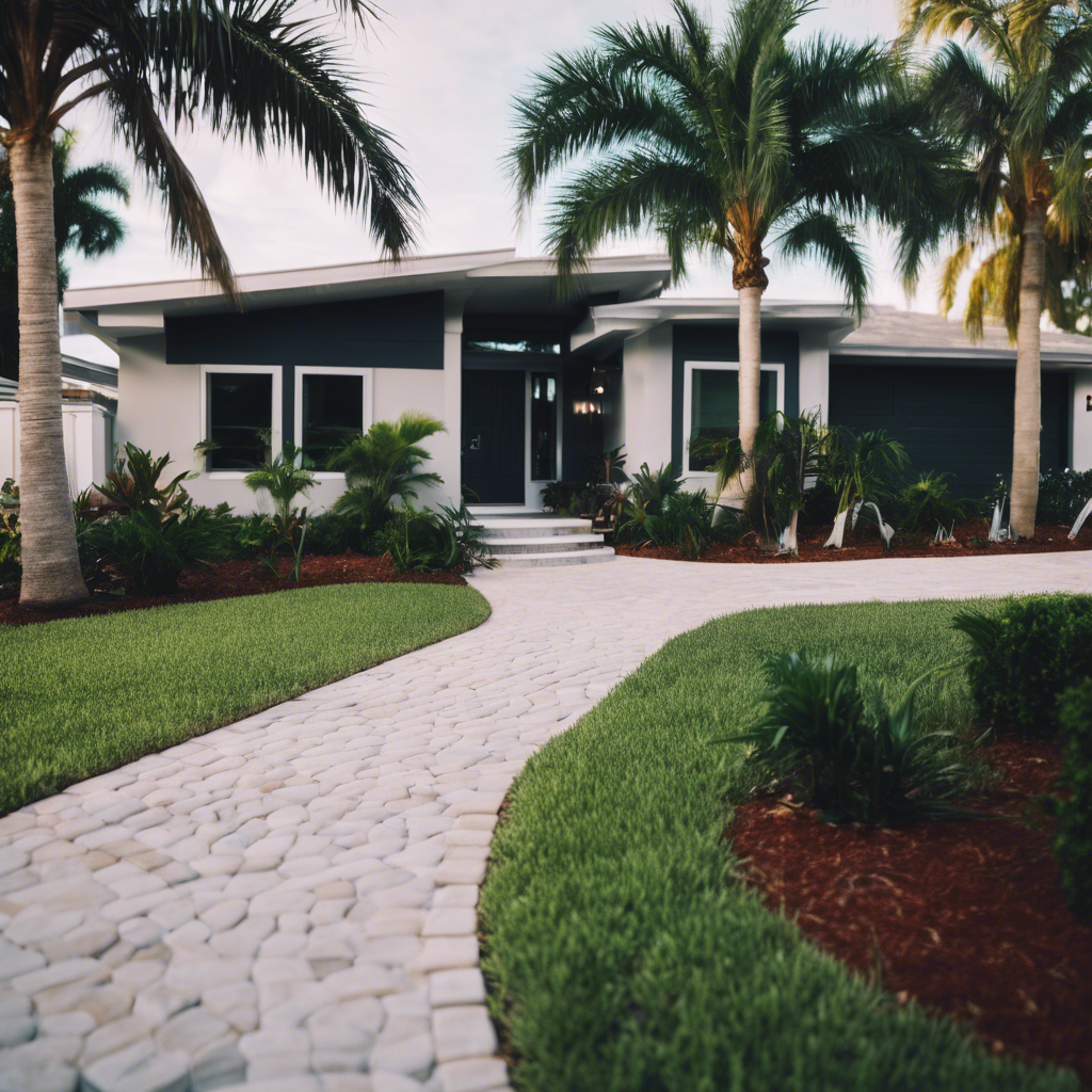 Modern front yard in Delray Beach