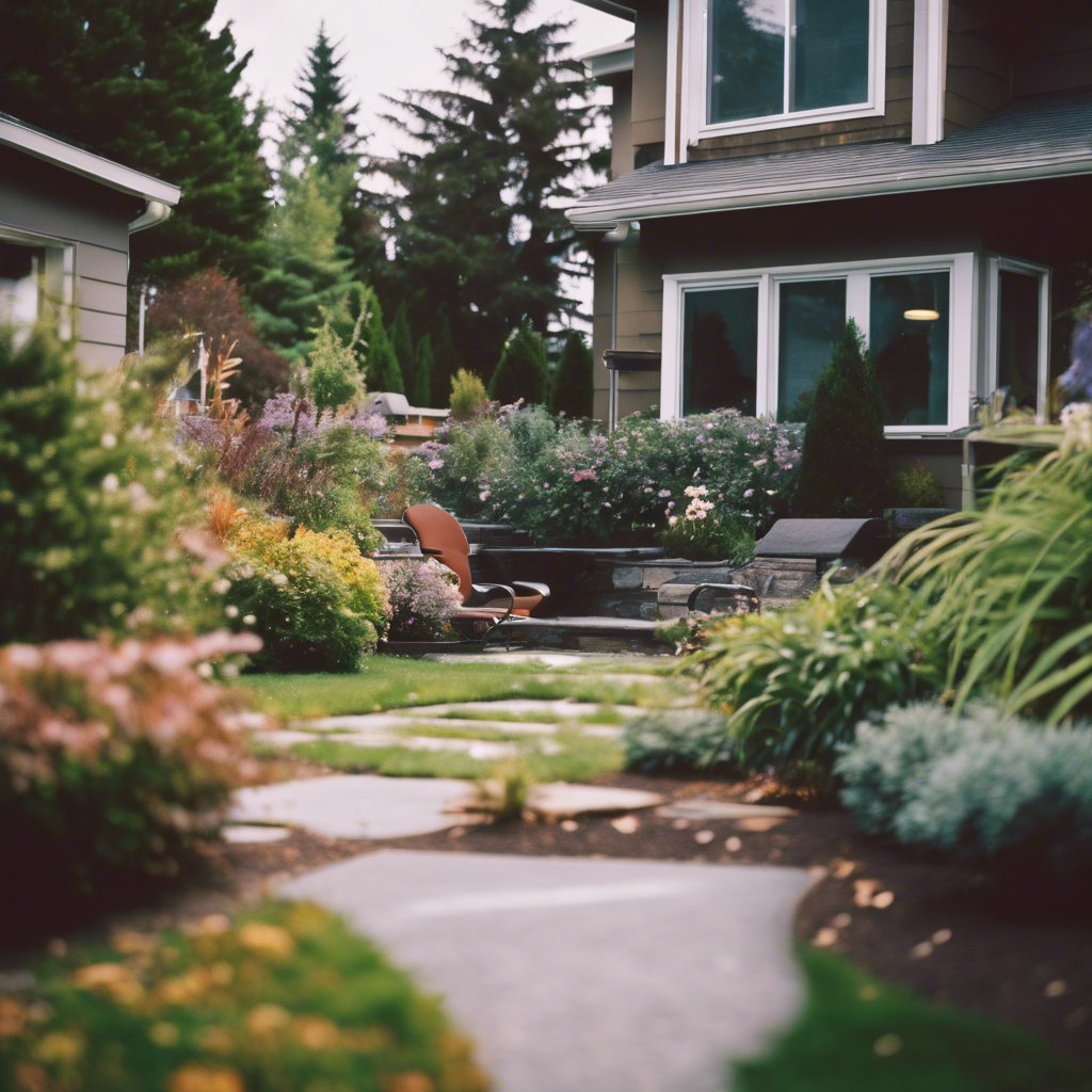 Modern back yard in Everett