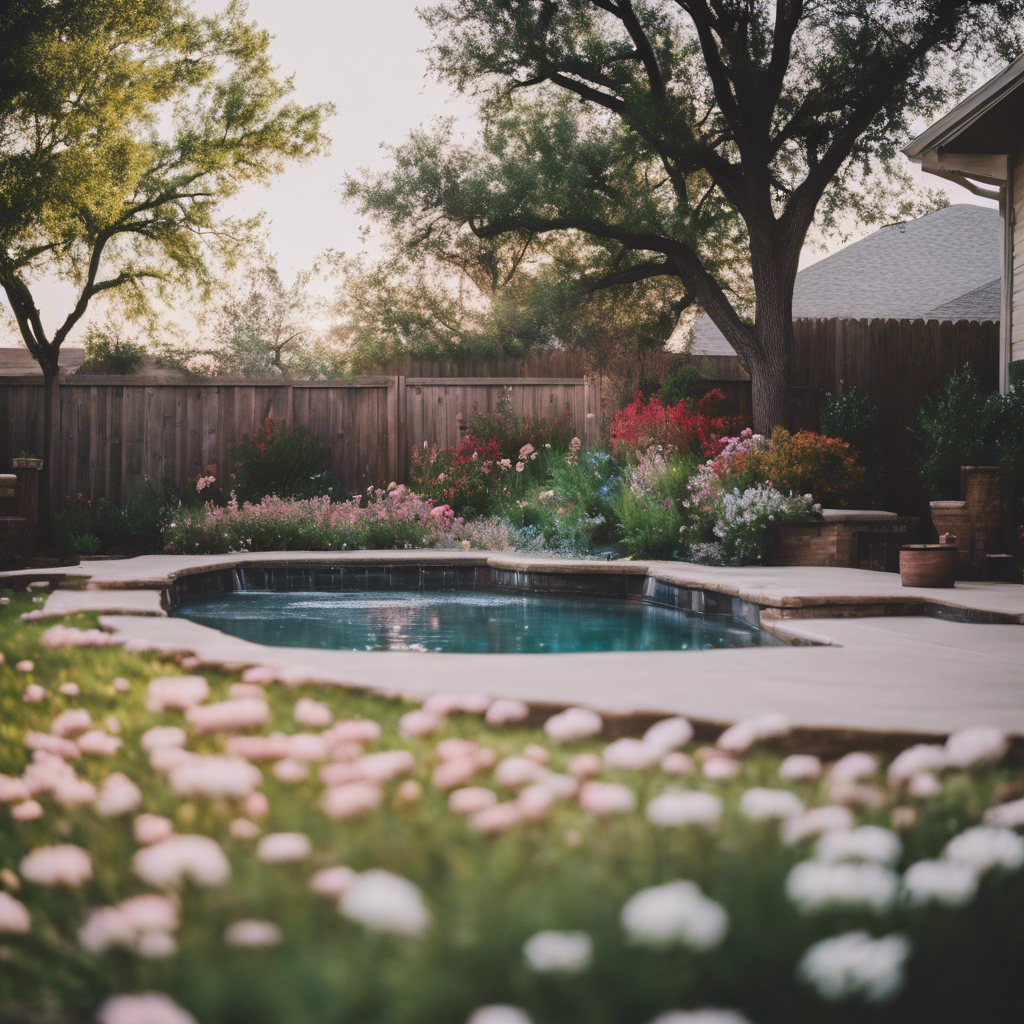 Modern back yard in Flower Mound