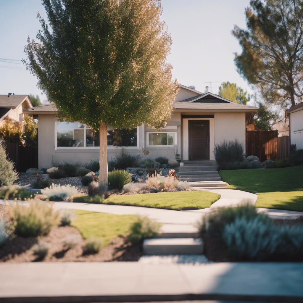 Modern front yard in Folsom