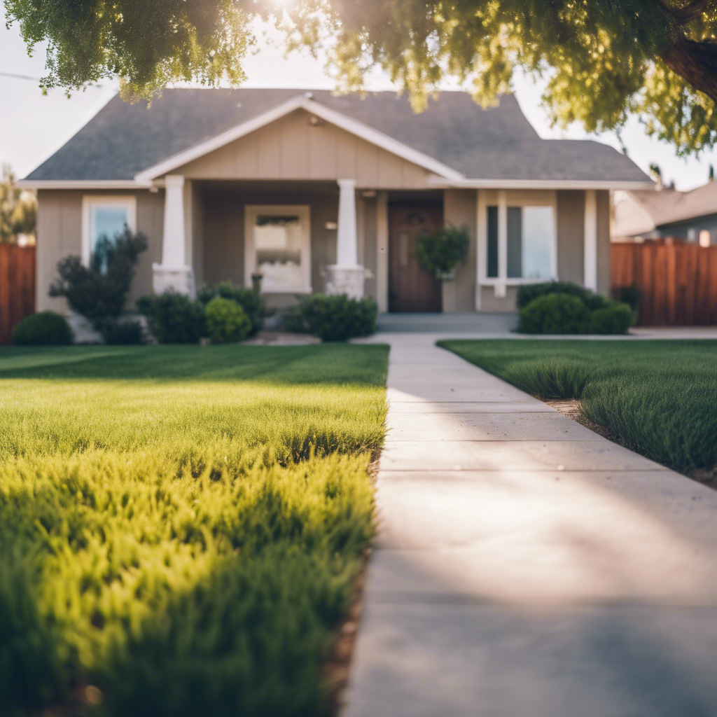 Modern front yard in Manteca
