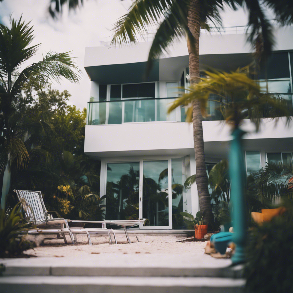 Modern back yard in Miami Beach)