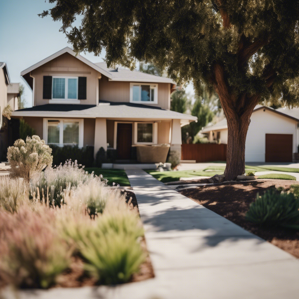 Modern front yard in Modesto