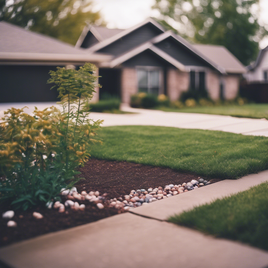 Modern front yard in Moore