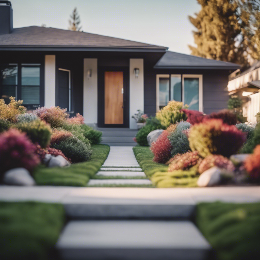Modern front yard in Mountain View