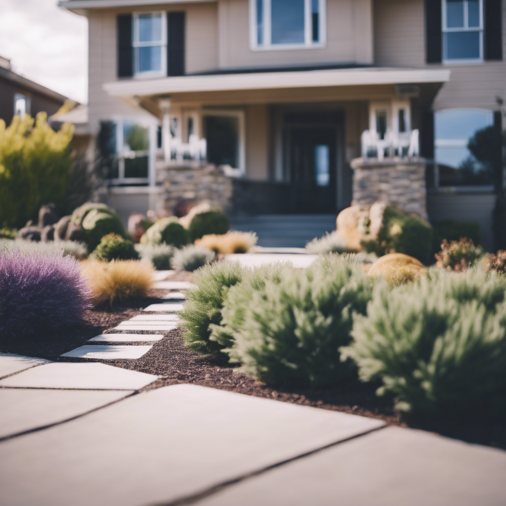 Modern front yard in Murray