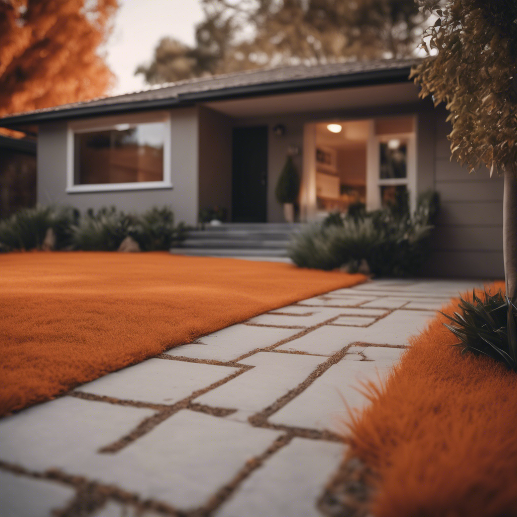 Modern Front Yard in Orange
