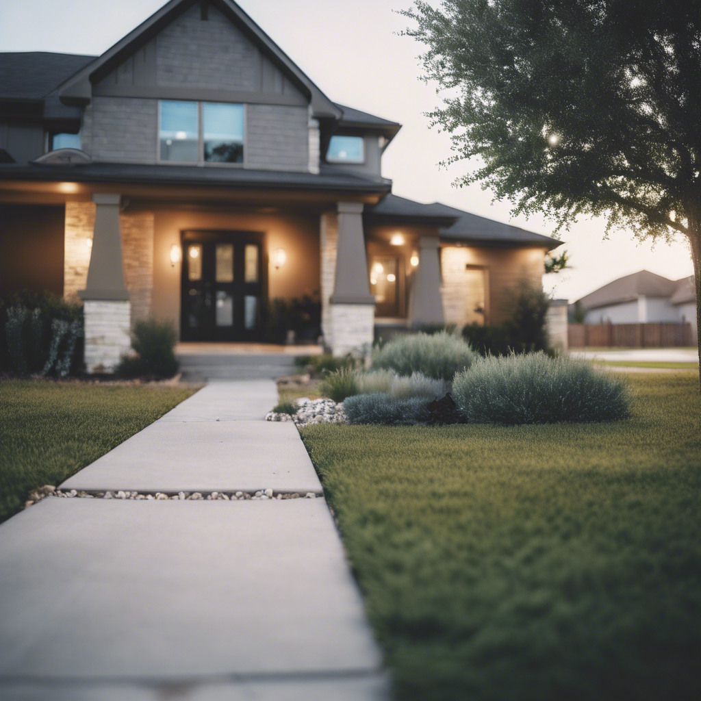Modern front yard in Pflugerville