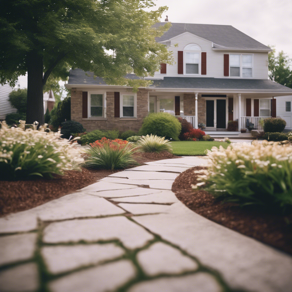 Modern Front Yard in Plainfield