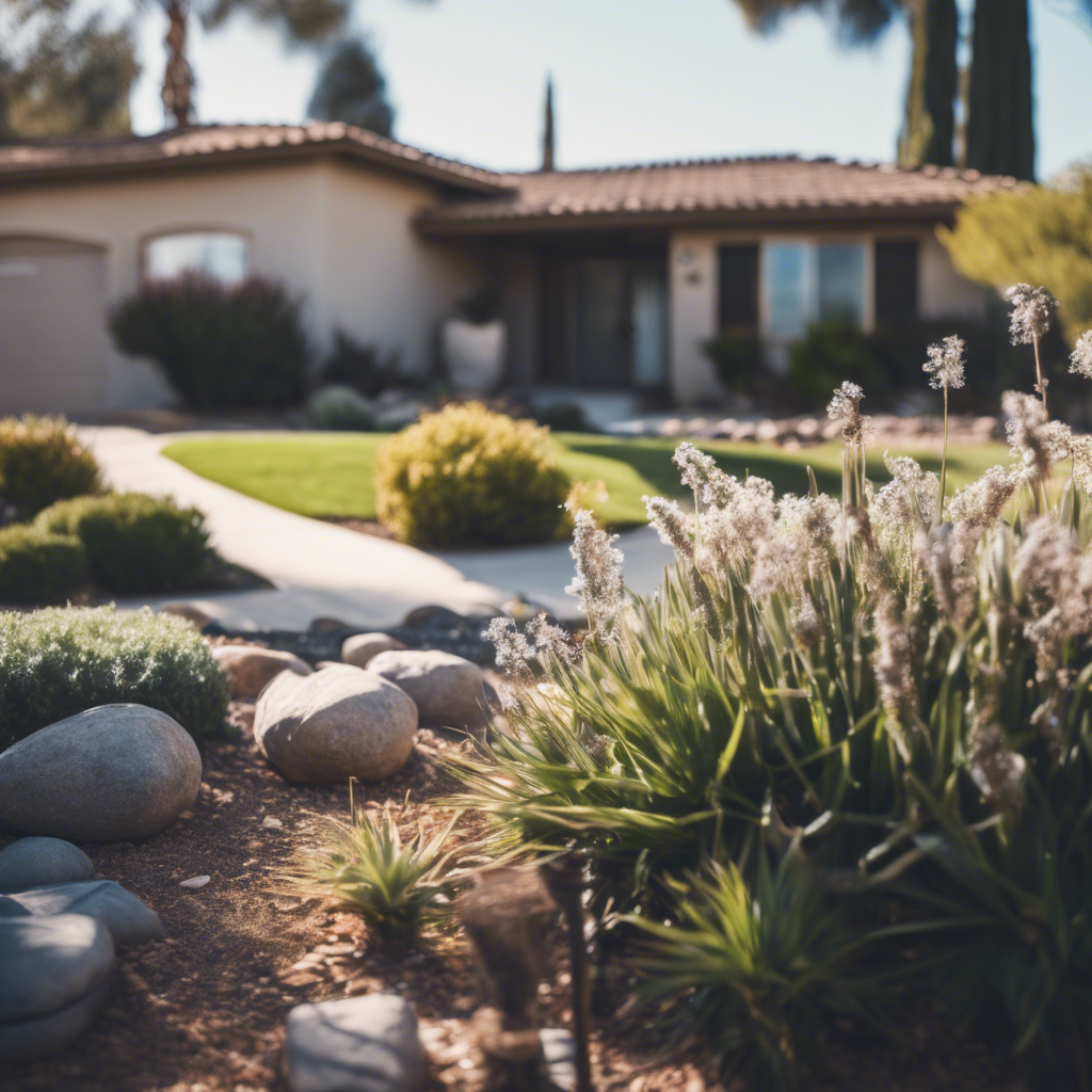 Modern front yard in Poway
