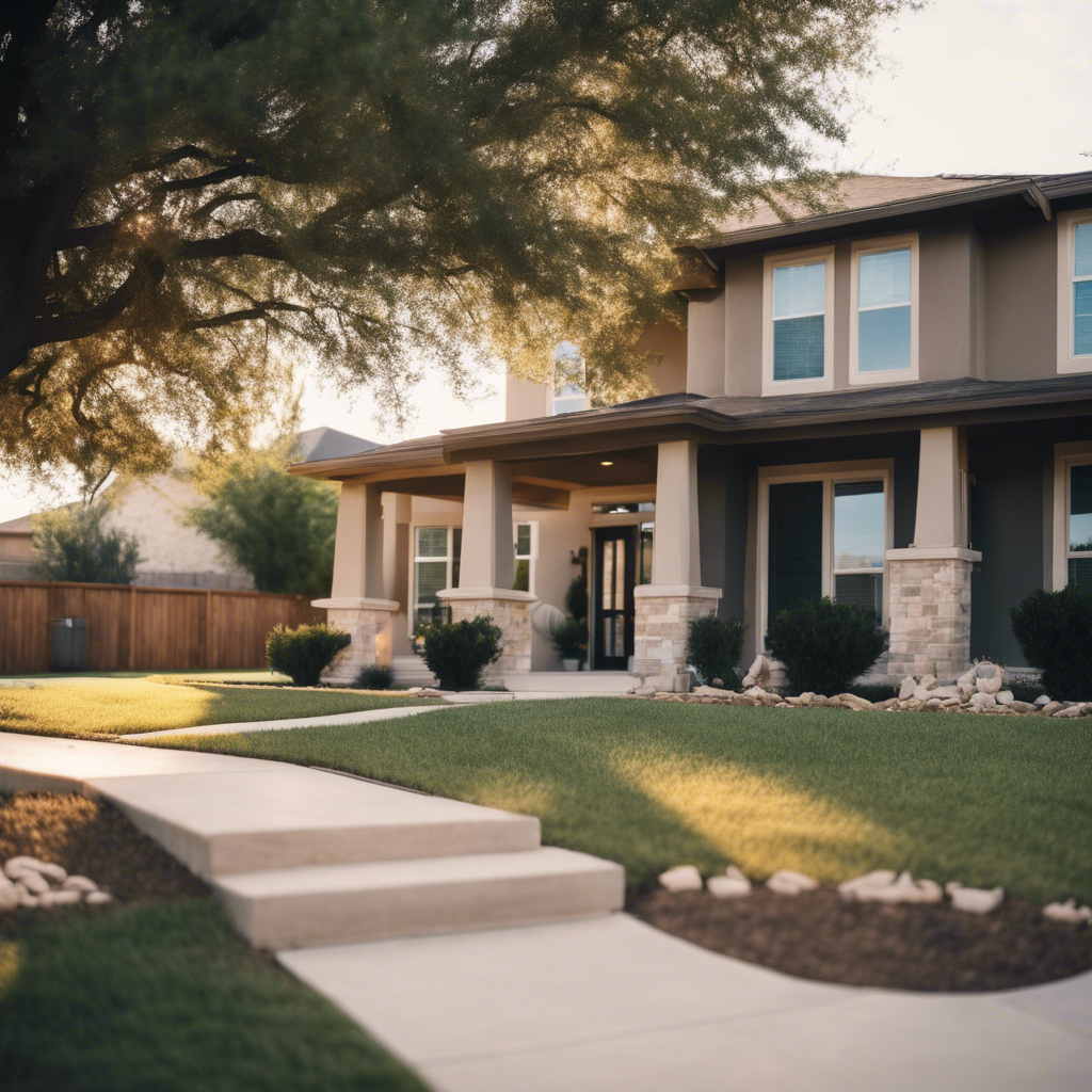 Modern front yard in Round Rock